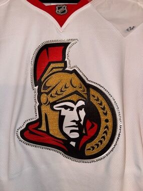 Ottawa Senators Ladies size Lg, Fanatics jersey with rhinestone embellishments